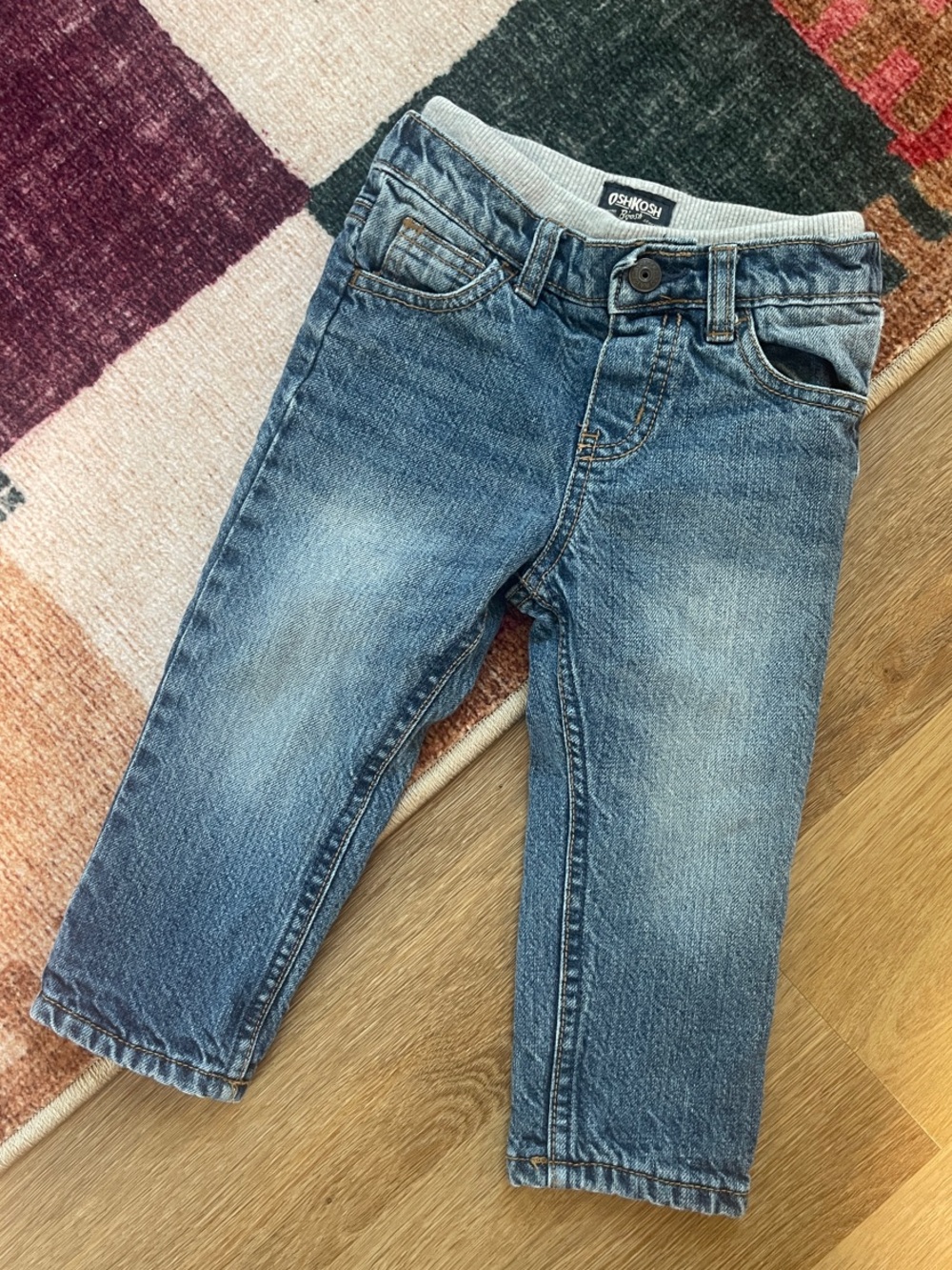 OshKosh B'gosh Toddler Washed Blue Denim Fleece-Lined Jeans